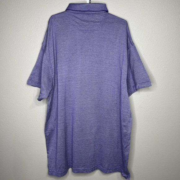 Jos. A. Bank Leadbetter Golf Men's Purple Argyle Short Sleeve Polo Shirt 2XLT - Picture 8 of 9